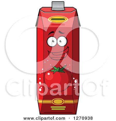 Clipart of a Tomato Juice Carton Characters - Royalty Free Vector Illustration by Vector Tradition SM
