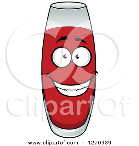 Clipart of a Happy Tomato Juice Glass Character - Royalty Free Vector Illustration by Vector Tradition SM