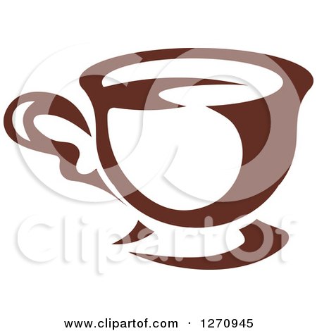 Clipart of a Brown Coffee Cup - Royalty Free Vector Illustration by Vector Tradition SM
