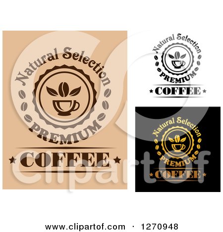 Clipart of Natural Selection Premium Coffee Designs - Royalty Free Vector Illustration by Vector Tradition SM