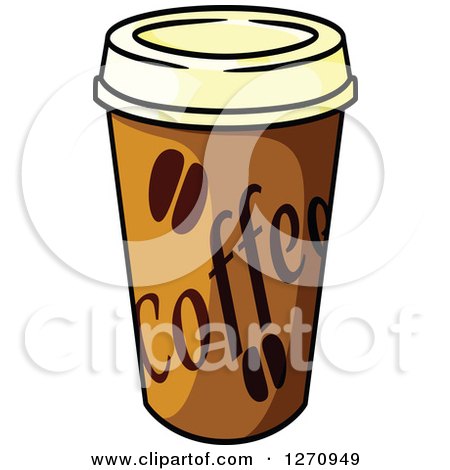 Clipart of a Take out Coffee Cup - Royalty Free Vector Illustration by Vector Tradition SM