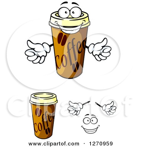 Clipart of Take out Coffee Cups - Royalty Free Vector Illustration by Vector Tradition SM
