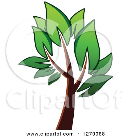 Clipart of a Green and Brown Tree 5 - Royalty Free Vector Illustration by Vector Tradition SM