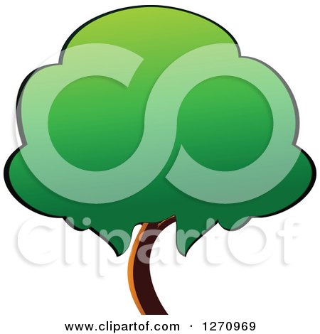 Clipart of a Green and Brown Tree 4 - Royalty Free Vector Illustration by Vector Tradition SM