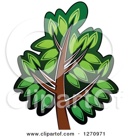 Clipart of a Green and Brown Tree 2 - Royalty Free Vector Illustration by Vector Tradition SM