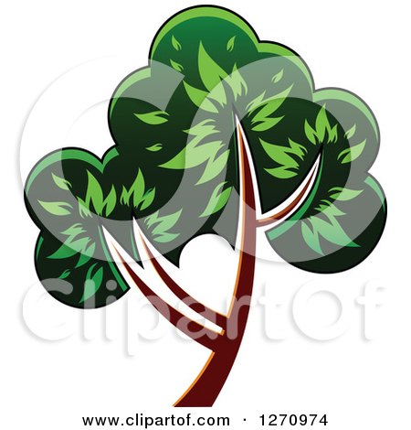 Clipart of a Green and Brown Tree 7 - Royalty Free Vector Illustration by Vector Tradition SM