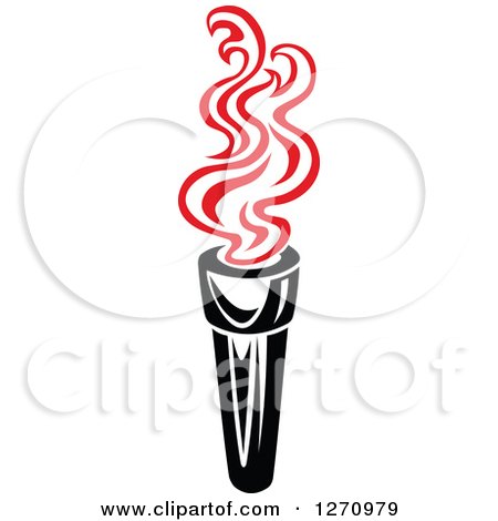 Clipart of a Black Torch with Red Flames 9 - Royalty Free Vector Illustration by Vector Tradition SM