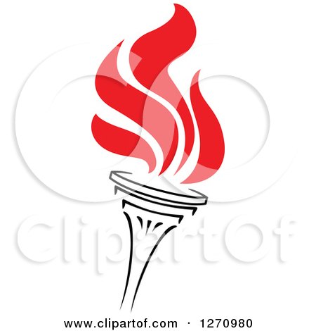 Clipart of a Black Torch with Red Flames 4 - Royalty Free Vector Illustration by Vector Tradition SM