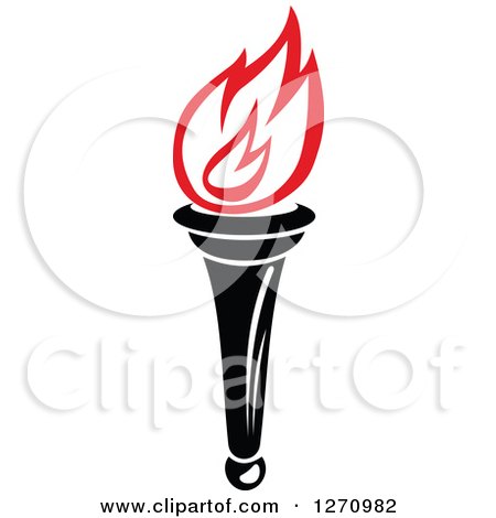 Clipart of a Black Torch with Red Flames 6 - Royalty Free Vector Illustration by Vector Tradition SM