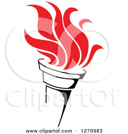Clipart of a Black Torch with Red Flames 7 - Royalty Free Vector Illustration by Vector Tradition SM