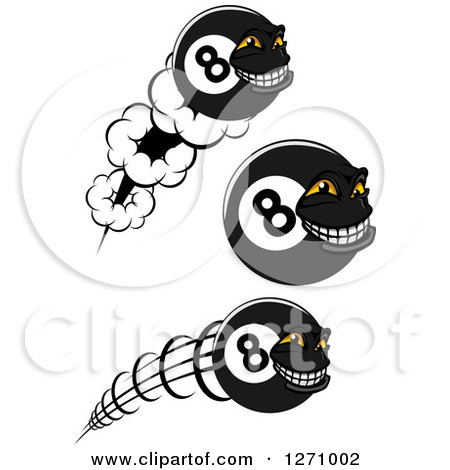 Clipart of Grinning Eightball Characters - Royalty Free Vector Illustration by Vector Tradition SM