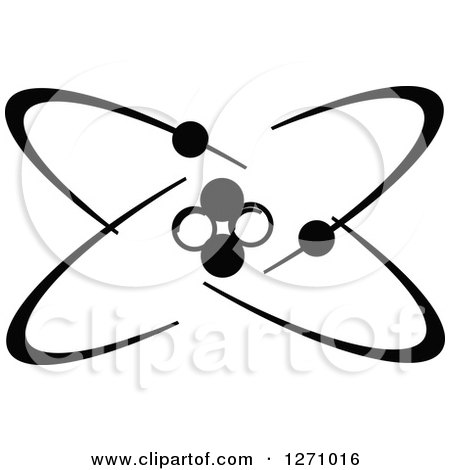 Clipart of a Black and White Atom 26 - Royalty Free Vector Illustration by Vector Tradition SM