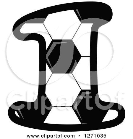 Clipart of a Soccer Ball Number One - Royalty Free Vector Illustration by Vector Tradition SM
