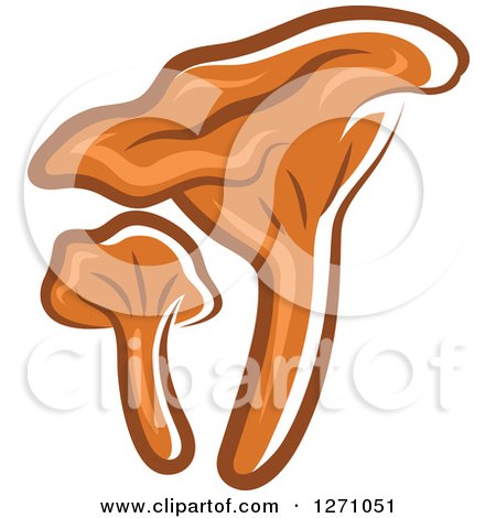 Clipart of a Brown Chanterelle Mushrooms 2 - Royalty Free Vector Illustration by Vector Tradition SM