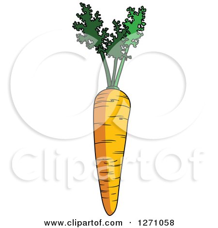 Clipart of a Thick Orange Carrot - Royalty Free Vector Illustration by Vector Tradition SM