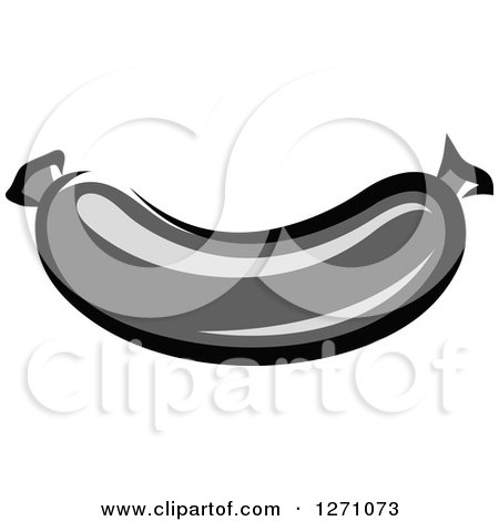 Clipart of a Grayscale Sausage Link - Royalty Free Vector Illustration by Vector Tradition SM