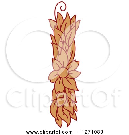 Clipart of a Floral Capital Letter I with a Flower - Royalty Free Vector Illustration by Vector Tradition SM
