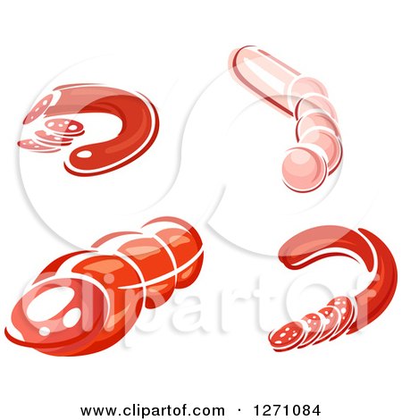 Clipart of Ham, Sausage and Pepperoni - Royalty Free Vector Illustration by Vector Tradition SM