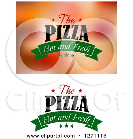 Clipart of the Pizza Hot and Fresh Designs - Royalty Free Vector Illustration by Vector Tradition SM
