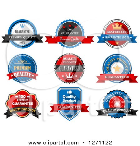 Clipart of Product Guarantee Badges - Royalty Free Vector Illustration by Vector Tradition SM