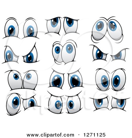 Clipart of Expressional Blue Eyes - Royalty Free Vector Illustration by Vector Tradition SM