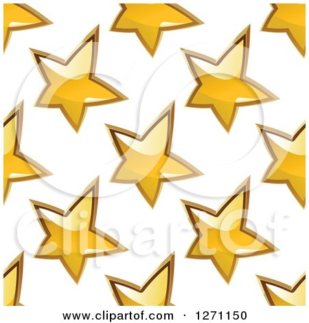Clipart of a Seamless Background Pattern of Gold Stars - Royalty Free Vector Illustration by Vector Tradition SM