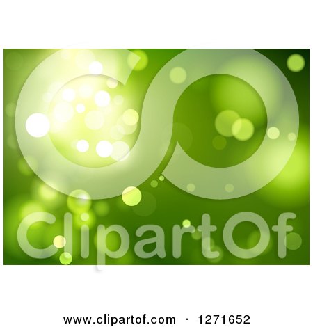 Clipart of a Green Bokeh Background - Royalty Free Vector Illustration by dero