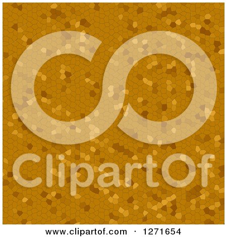 Clipart of a Golden Mosaic Texture Background - Royalty Free Illustration by oboy