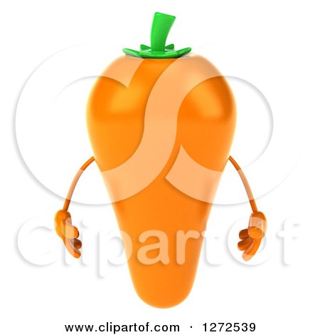 Clipart of a 3d Carrot Character - Royalty Free Illustration by Julos