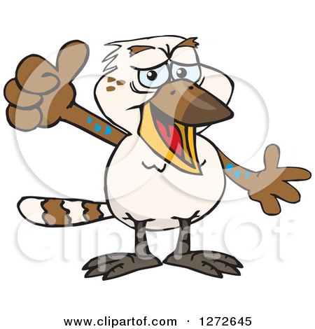 Clipart of a Happy Kookaburra Bird Giving a Thumb up - Royalty Free Vector Illustration by Dennis Holmes Designs