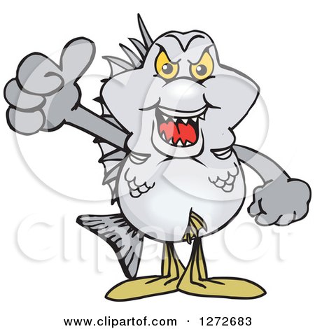 Clipart of a Happy Bream Fish Giving a Thumb up - Royalty Free Vector Illustration by Dennis Holmes Designs
