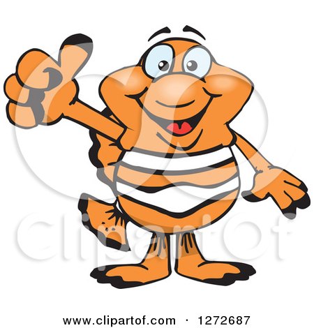Clipart of a Happy Clownfish Giving a Thumb up - Royalty Free Vector Illustration by Dennis Holmes Designs