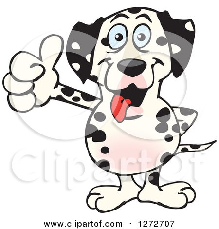 Clipart of a Happy Dalmatian Dog Giving a Thumb up - Royalty Free Vector Illustration by Dennis Holmes Designs