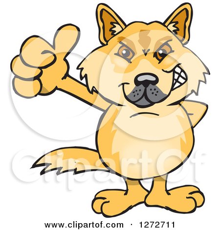 Clipart of a Dingo Giving a Thumb up - Royalty Free Vector Illustration by Dennis Holmes Designs