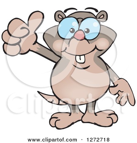 Clipart of a Happy Mole Giving a Thumb up - Royalty Free Vector Illustration by Dennis Holmes Designs