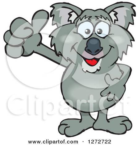 Clipart of a Happy Koala Giving a Thumb up - Royalty Free Vector Illustration by Dennis Holmes Designs