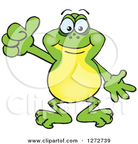 Clipart of a Happy Frog Giving a Thumb up - Royalty Free Vector Illustration by Dennis Holmes Designs