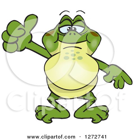 Clipart of a Happy Bullfrog Giving a Thumb up - Royalty Free Vector Illustration by Dennis Holmes Designs