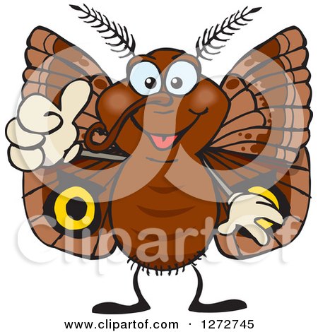 Clipart of a Happy Moth Giving a Thumb up - Royalty Free Vector Illustration by Dennis Holmes Designs