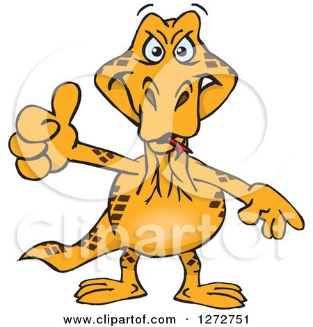 Clipart of a Goanna Lizard Giving a Thumb up - Royalty Free Vector Illustration by Dennis Holmes Designs
