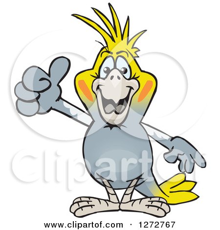 Clipart of a Happy Cockatiel Bird Giving a Thumb up - Royalty Free Vector Illustration by Dennis Holmes Designs