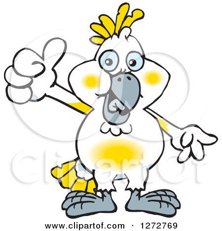 Clipart of a Happy Cockatoo Bird Giving a Thumb up - Royalty Free Vector Illustration by Dennis Holmes Designs