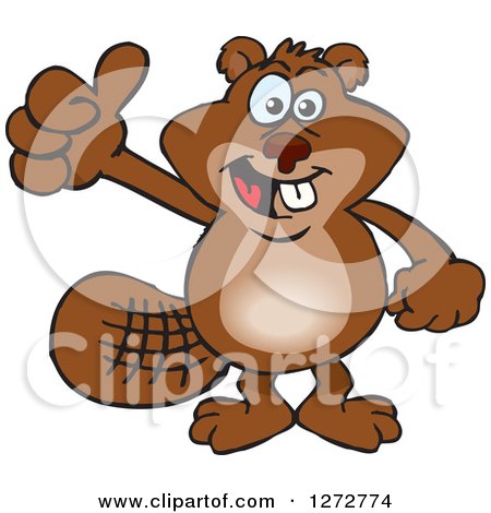 Clipart of a Happy Beaver Giving a Thumb up - Royalty Free Vector Illustration by Dennis Holmes Designs