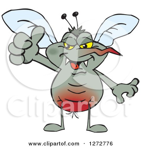 Clipart of a Mosquito Giving a Thumb up - Royalty Free Vector Illustration by Dennis Holmes Designs