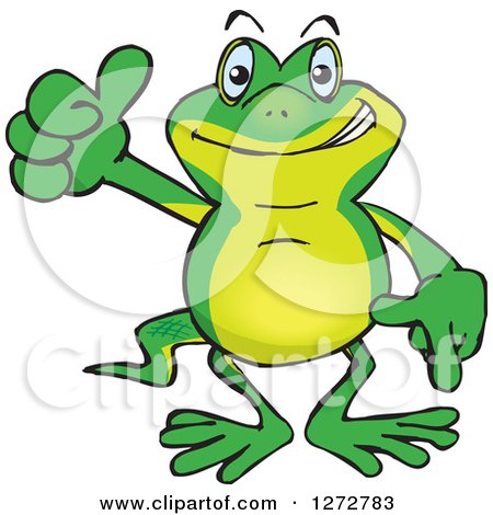 Clipart of a Happy Gecko Giving a Thumb up - Royalty Free Vector Illustration by Dennis Holmes Designs