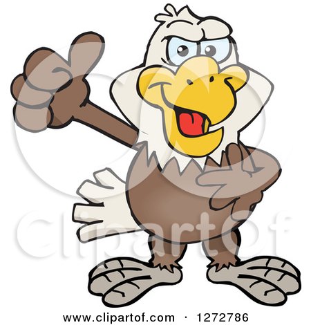 Clipart of a Happy Bald Eagle Giving a Thumb up - Royalty Free Vector Illustration by Dennis Holmes Designs