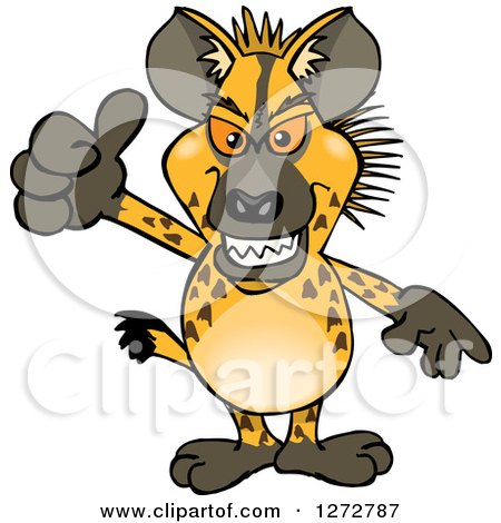 Clipart of a Hyena Giving a Thumb up - Royalty Free Vector Illustration by Dennis Holmes Designs