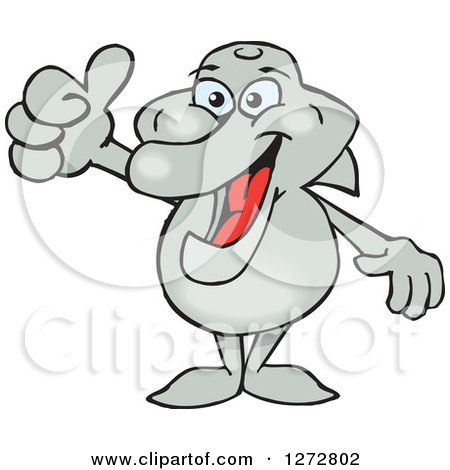 Clipart of a Happy Dolphin Giving a Thumb up - Royalty Free Vector Illustration by Dennis Holmes Designs