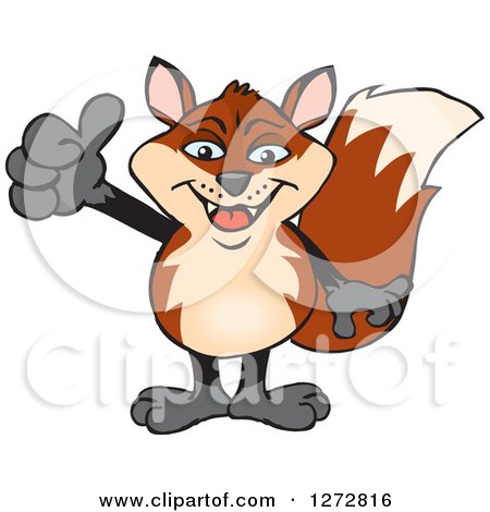 Clipart of a Happy Fox Giving a Thumb up - Royalty Free Vector Illustration by Dennis Holmes Designs
