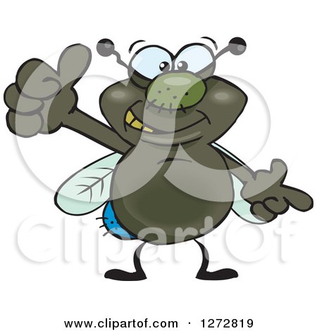 Clipart of a Happy House Fly Giving a Thumb up - Royalty Free Vector Illustration by Dennis Holmes Designs